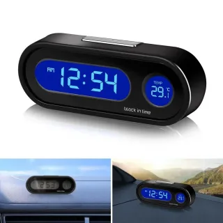 Mini Electronic Car Clock Watch Dashboard Clock Night Light Temperature LCD Backlight Digital Display Time Watch Auto Da