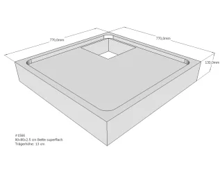 Neuesbad Wannenträger für Bette superflach 80x80x3,5 SD21089