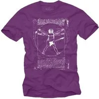 MAKAYA Print-Shirt Gitarre Herren Musik Bandshirt Da Vinci T-Shirt Geschenk Männer Jungs Frontprint, aus Baumwolle