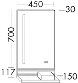 Burgbad Leuchtspiegel Fiumo 817x450x150 Eiche Dekor Urban, SFXU045F6934 SFXU045F6934