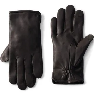 Leder-Handschuhe mit Kaschmirfutter für Herren, Herren, size: regular, Schwarz, Kaschmir/Leder, by Lands' End