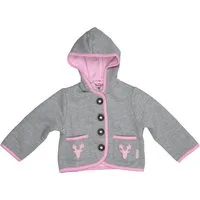 P.Eisenherz Trachtenjacke Kapuzenjacke mit Geweih, rosa Applikation 110/116