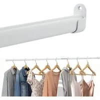 Agger Garderobenstange Kleiderstange für Schrank, Oval, Garderobenstange Wand Ausziehbar, 25mm mit 2 Halterung, für Kleiderschrank, Fenster,Verschiedene Größen
