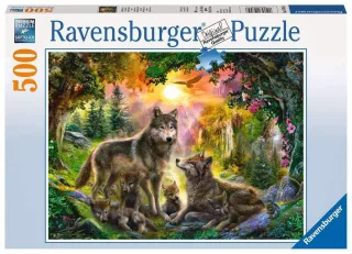 Ravensburger 147458 Puzzle - Wolfsfamilie im Sonnenschein - 500 Teile
