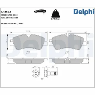 Delphi Bremsbel?ge hinten Ford Tourneo V362 Transit V362 LP2662