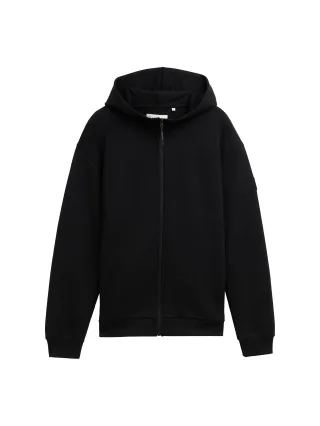Denim Tom Tailor - Sweatjacke mit Struktur black - Gr. - M