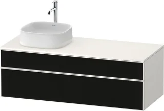 Duravit Zencha Konsolenwaschtischunterbau wandhängend Schwarz Linienstruktur & Weiß n/a & Supermatt  ZE4822L63840000