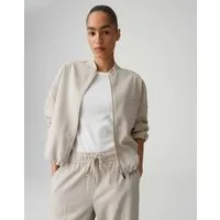 OPUS Jackenblazer Jamassi mit gerafftem Ballon-Saum schräge Paspeltaschen, pflegeleicht, glatter Griff, Casual