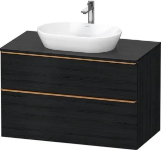 Duravit D-Neo Konsolenwaschtischunterbau wandhängend Eiche Schwarz Matt 1000x550x664 mm - DE49680041 DE4968004160000