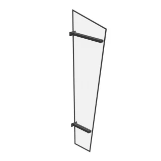 Vordach Seitenteil Hagen, Seitenwand aus Aluminium und Glas, Anthrazit, 30,5 x 60 x 185 cm, individuell konfigurierbar