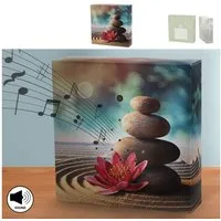 CEPEWA Bewegungsmelder Soundbox 'Steine' Bewegungssensor 12x12x3,5cm Pappe Kunststoff