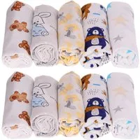 La Bortini Stoffwindeln 10er Spucktücher Baby Mullwindeln Schmusetücher Babytücher neutral, aus reiner Baumwolle, große Packung