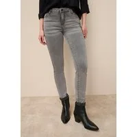 Tamaris Skinny-fit-Jeans aus bequemen Stretch-Denim schmale Beinweite, mit Gürtelschlaufenbund, mit Metallreißverschluss