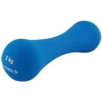 HMS Kurzhantel Fitness 17025 aus Gusseisen mit Neoprenbeschichtung 2kg blau - 1 Stück