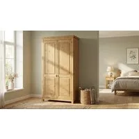 OTTO home Kleiderschrank Rauna, mit Lamellen und Kassetten, klassischer Landhausstil, rustikal (2 Breiten: 113/159 cm H/T ca. 195/60 cm) massive Kiefer, Metallgriffe, mehrere Varianten, zeitloses Design