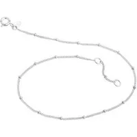Silberkettenstore Fußkette Fußkette Panzer 1,3mm mit Kugeln - 925 Silber, Länge wählbar