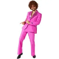 SuitMeister Partyanzug Disco Kostüm pink Anzug - für Karneval Halloween, 70er Disco Anzug mit reichlich Pailletten