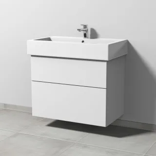 Sanipa 3way Waschtischunterbau zu Duravit Vero Waschtisch mit 2 Auszügen, Weiß-Soft SM71743