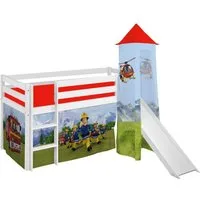 Lilokids Hochbett Kinderbett JELLE mit Rutsche & Turm FEUERWEHRMANN SAM LILOKIDS 90x200