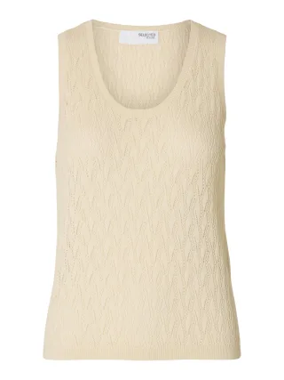 SELECTED WOMEN - SLFAGNY SL KNIT TOP U-NECK birch - Gr. - XL