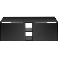 Lomadox Doppelwaschtisch PUEBLA-56-BLACK, Bad Doppelwaschtisch-Unterschrank 140cm in schwarz matt