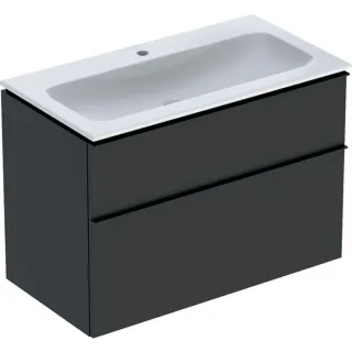 Geberit iCon Waschtisch mit Unterschrank 90 cm 502333JK1 Waschtisch-Set 90x63x48cm, weiß/KeraTect, Korpus/Griff lava matt