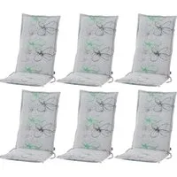 BURI Hochlehnerauflage Hochlehner Gartenstuhlauflagen Sitzkissen Sitzauflage Stuhlauflage, (6 St)