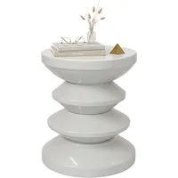 relaxdays Beistelltisch Zick-Zack-Design (1-St), Hellgrau