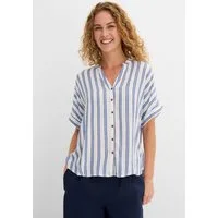 bonprix Hemdbluse mit schmalem Stehkragen und V-Ausschnitt