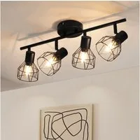 Zedelmaier Deckenstrahler Deckenleuchten 2/3/4 Flammig Deckenspots, E14/40W, ohne Leuchtmittel, ohne Leuchtmittel, Schwenkbar 350°, für Wohnzimmer Schlafzimmer Arbeitszimmer