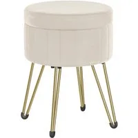 SONGMICS Sitzhocker Hocker (Schminktischhocker, Samt Schminkhocker), 4 Metallbeine, für Ankleidezimmer, Wohnzimmer, Schlafzimmer