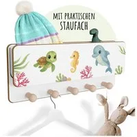 Holzura Kinderregal Kindergarderobe aus Holz mit Ablage und magnethaftendem Rahmen.