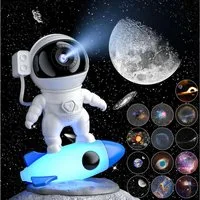 ANYSUN LED-Sternenhimmel Astronaut Sternenhimmel Projektor, Galaxy Projektor, Nachttischlampe mit 13 Galaxie-Projektionen 9 Nachtlichtfarben, Zimmer Deko Schlafzimmer, Geburtstag für Jungen Mädchen und Erwachsene