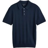 Next Poloshirt Slim Fit Strick-Polohemd mit Pointelle-Streifen (1-tlg)