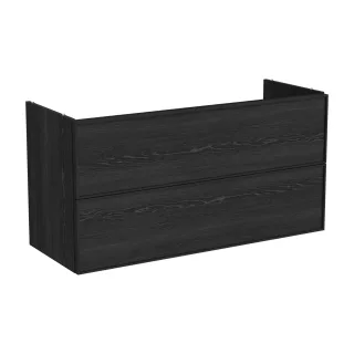 VitrA New Metropole Edge Waschtischunterschrank mit 2 Vollauszügen 118 x 46 x 60 cm Schwarz,67390 67390