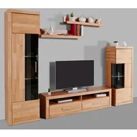 OTTO home Wohnwand Ribe Wohnwand Set-5 St., (Set, 5-St), Glaseinsatz aus gehärtetem Glas,Böden teilweise versetzbar