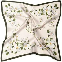 MayTree Seidentuch quadratisch,Jasminblüte 53x53 cm, Nickituch, Bandana-Schal, (Stück), 100% Seide