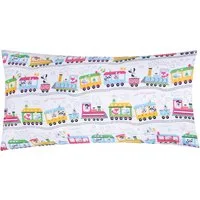 Heubergshop Kissenbezug, (1 Stück), 40x80cm - Zug Tiere Lokomotive Baumwolle Kinder (1 x Zug-Weiß-40x80)