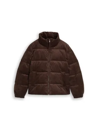 Denim Tom Tailor - Cord Jacke aus wasserabweisendem Material cool dark brown - Gr. - XL