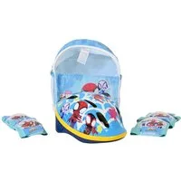Volare Fahrradhelm Fahrradhelm Fahrrad Helm Knieschoner Ellenbogenschoner Spidey Set 1036, Verstellbar Kinnriemen, Belüftungsöffnungen, Extra leicht, Gr.:52-56cm
