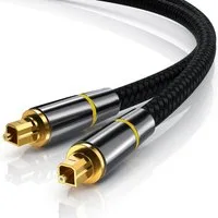 CSL Optisches-Kabel, S/PDIF, Toslink (300 cm), Metallstecker, Nylonmantel, Lichtwellenleiter, Audiokabel - 3m