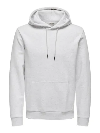 ONLY&SONS - ONSCERES HOODIE SWEAT NOOS Super Light Grey Melange - Gr. - M