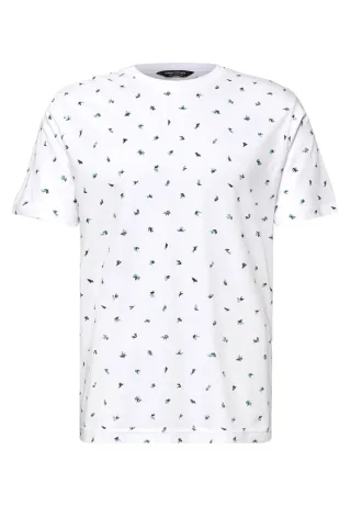 Street One - T-Shirt mit Rundhals und Allover-Print weiß - Gr. - XL