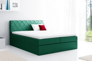 Boxspringbett Schlafzimmerbett GRETA 140x200cm Stoff Grün