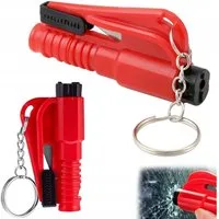 VERK GROUP Hammer Nothammer 3in1 Auto Gurtschneider Glasbrecher Notfallhammer (1-St), 3in1 Funktion, kompakt