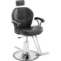 Physa Armlehnstuhl Friseurstuhl Friseursessel Kopf- und T-Fußstütze 52-64 cm 150 kg, Schwarz