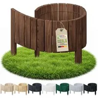 Floranica Palisade Flexible Beeteinfassung Rollborder Beetumrandung Rasenkante Holzzaun, LxH: 100x10 cm, Braun, Rasenbegrenzung Dekozaun Umzäunung von Blumenbeeten Kräutergarten Wege