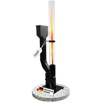 Lemodo Heizstrahler Pelletfackel Feuersäule Outdoor für Garten Terrasse mit Glasröhre, abgerundetes Design