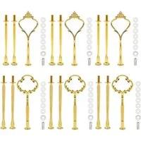 LuxusKollektion Etagere Goldene Etageren Stangen Set 6 Stück Etagere Bausatz Metallstangen
