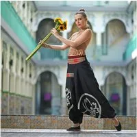 virblatt Haremshose Aladinhose Damen & Haremshose Herren, Baumwolle, Goa Hose Sommerhose Tasche mit Reißverschluss